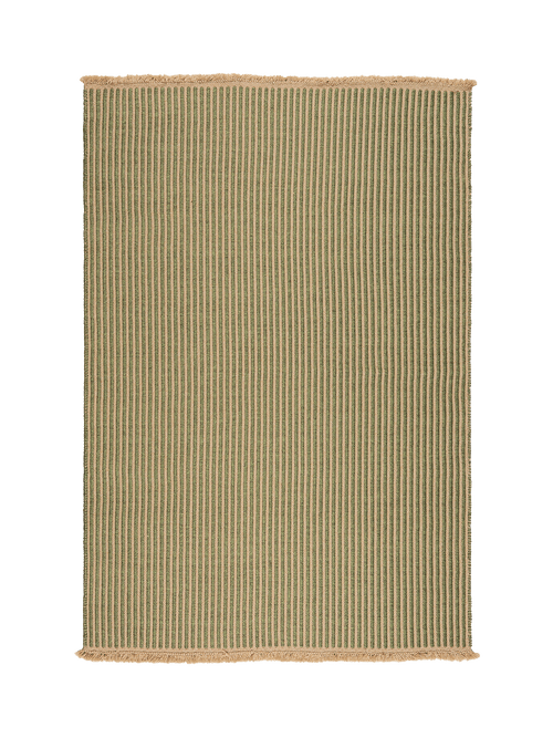 Transition green outdoor ribbed rug