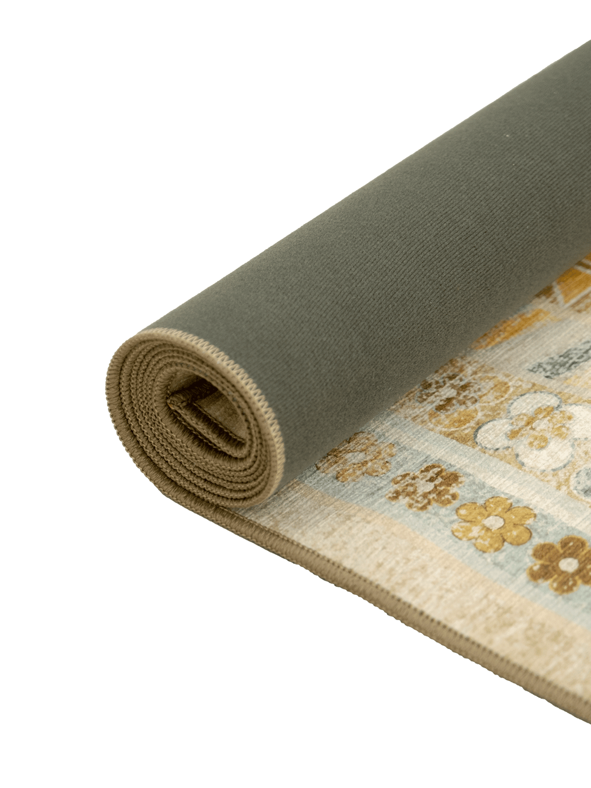 Diamond Mustard Chenille Rug