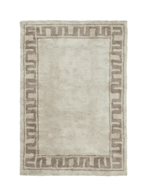 Atrium neutral washable wool fine cut pile rug