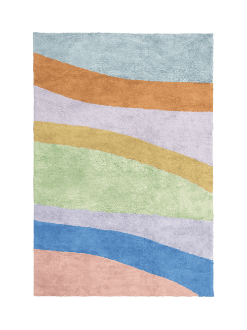 Canyon multi washable organic cotton cut pile rug