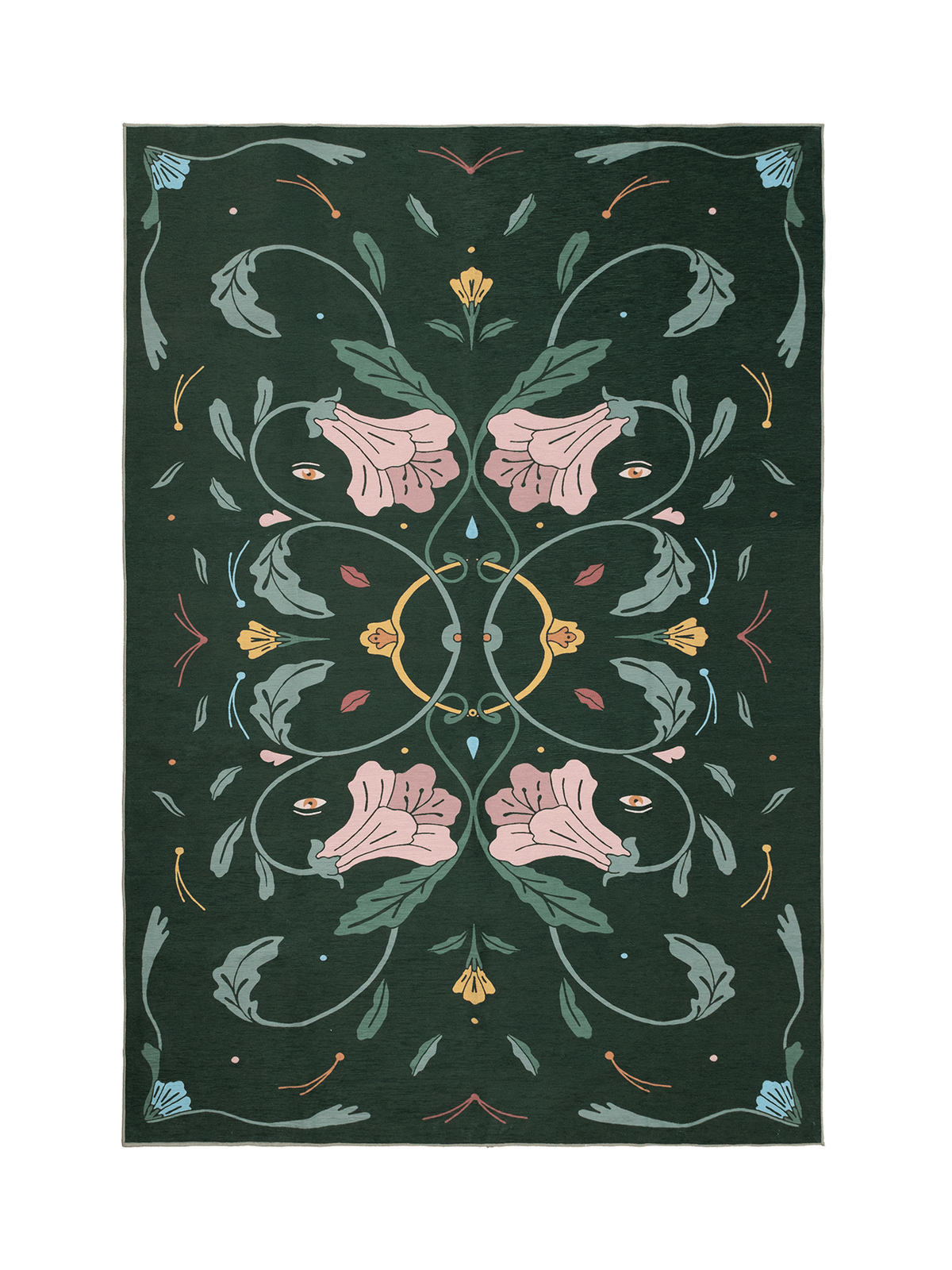 Beauty Green Chenille Rug