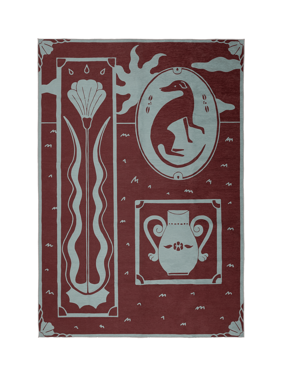 Brooch  Burgundy Chenille Rug