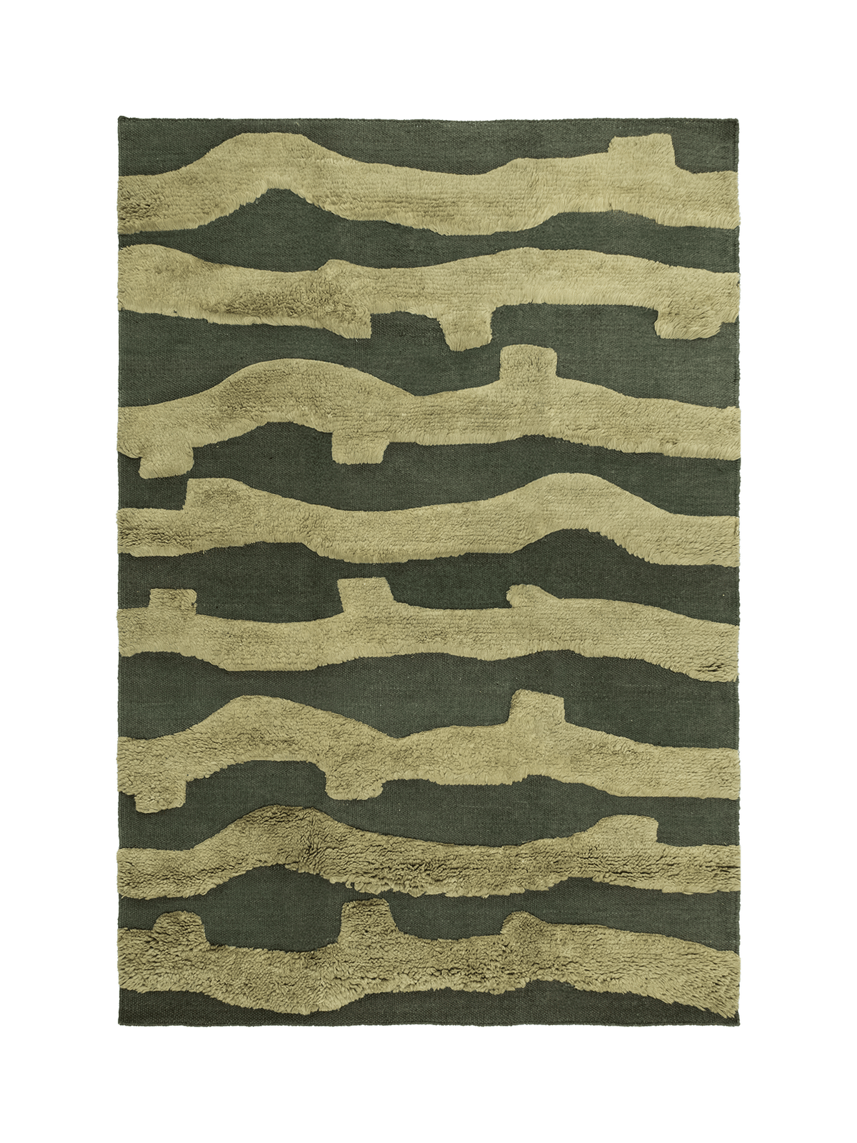 Cradle Green Washable Wool Handwoven Rug