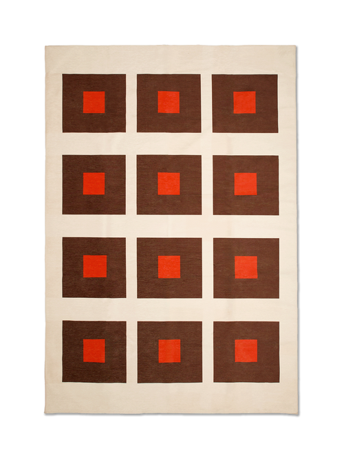 Square orange chenille rug chenille rugs double standard system 60x90cm