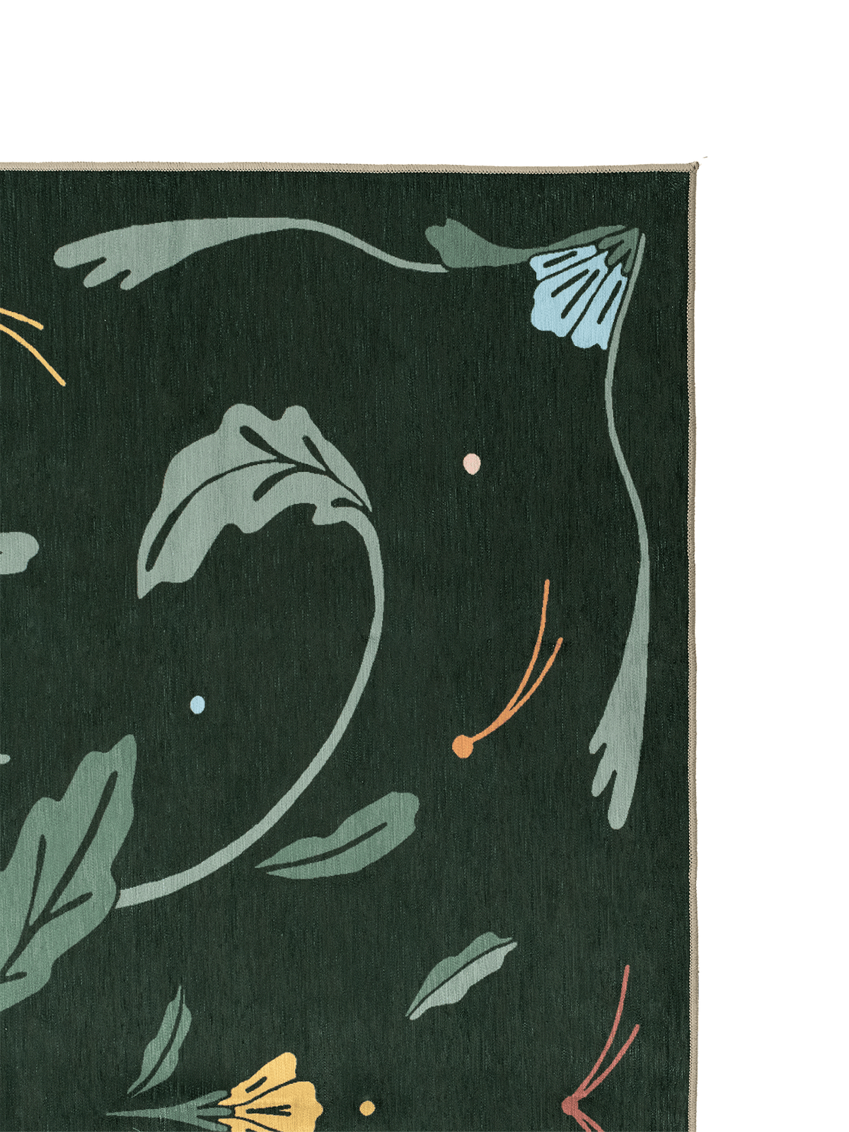 Beauty Green Chenille Rug