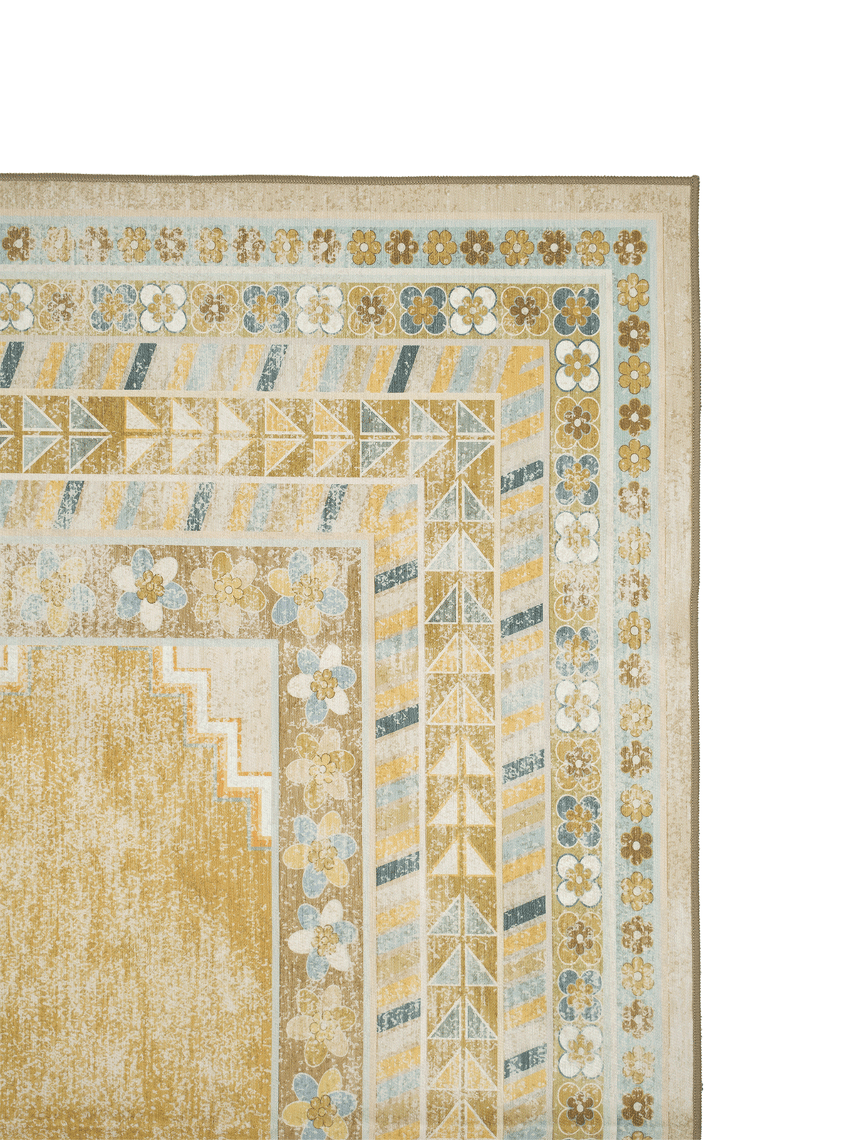 Diamond Mustard Chenille Rug