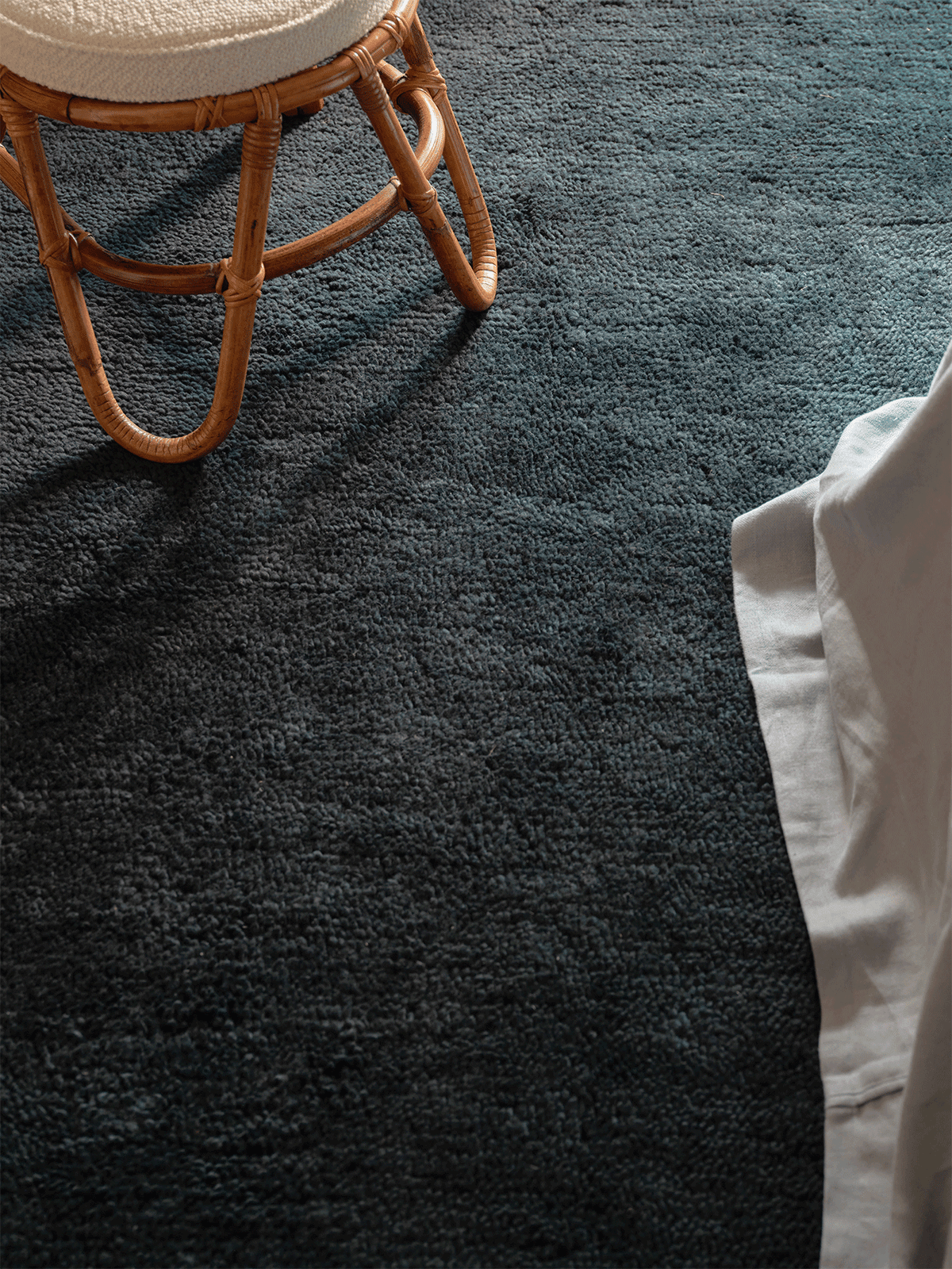 Otago Steel Blue Washable Wool Berber Rug double.online