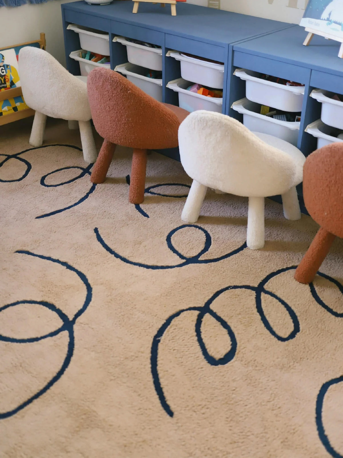 Whimsical Beige Cotton Feel Rug