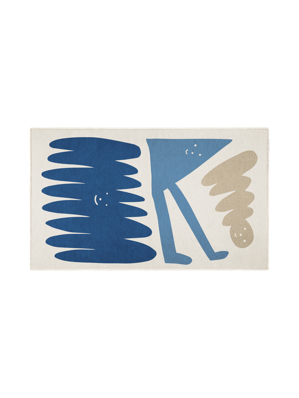 Friends Steel Blue Chenille Rug