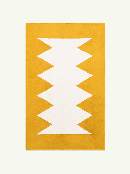 Jag white & yellow cotton feel rug