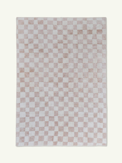 Micro check nude cotton feel rug