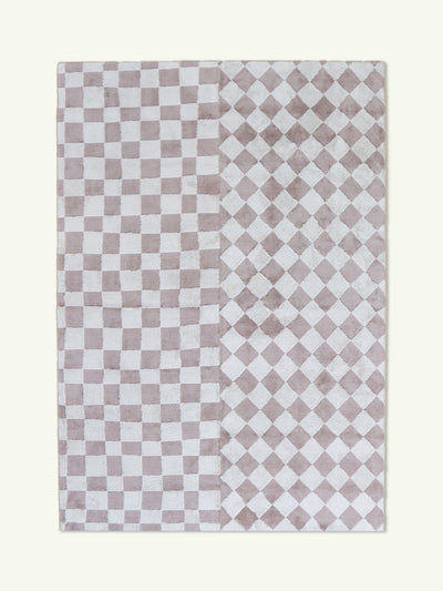 Mosaic light gray cotton feel rug