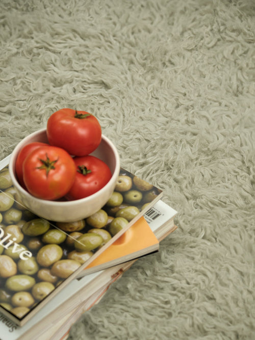 Haven sage vegan flokati shag rug