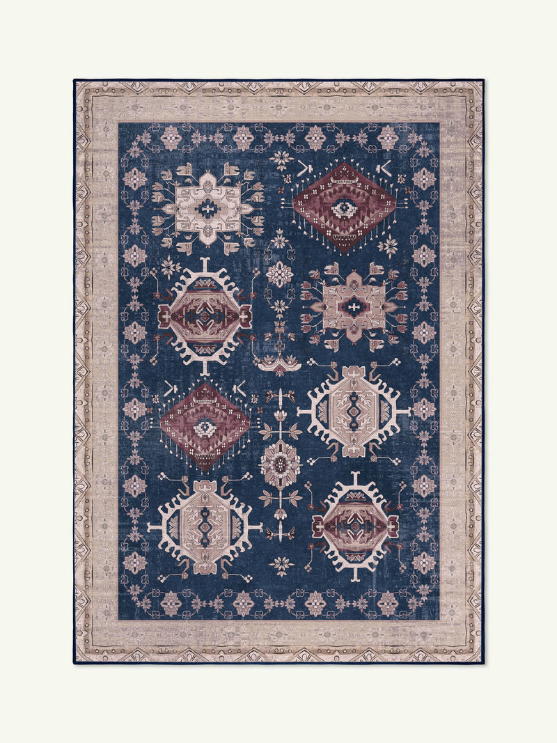 Parts Blue Chenille Rug