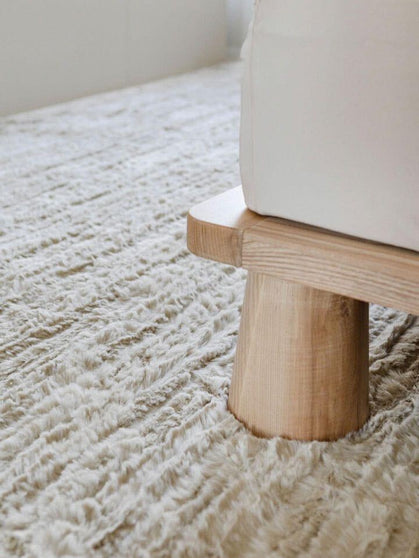 Rowan light tan vegan silk rug