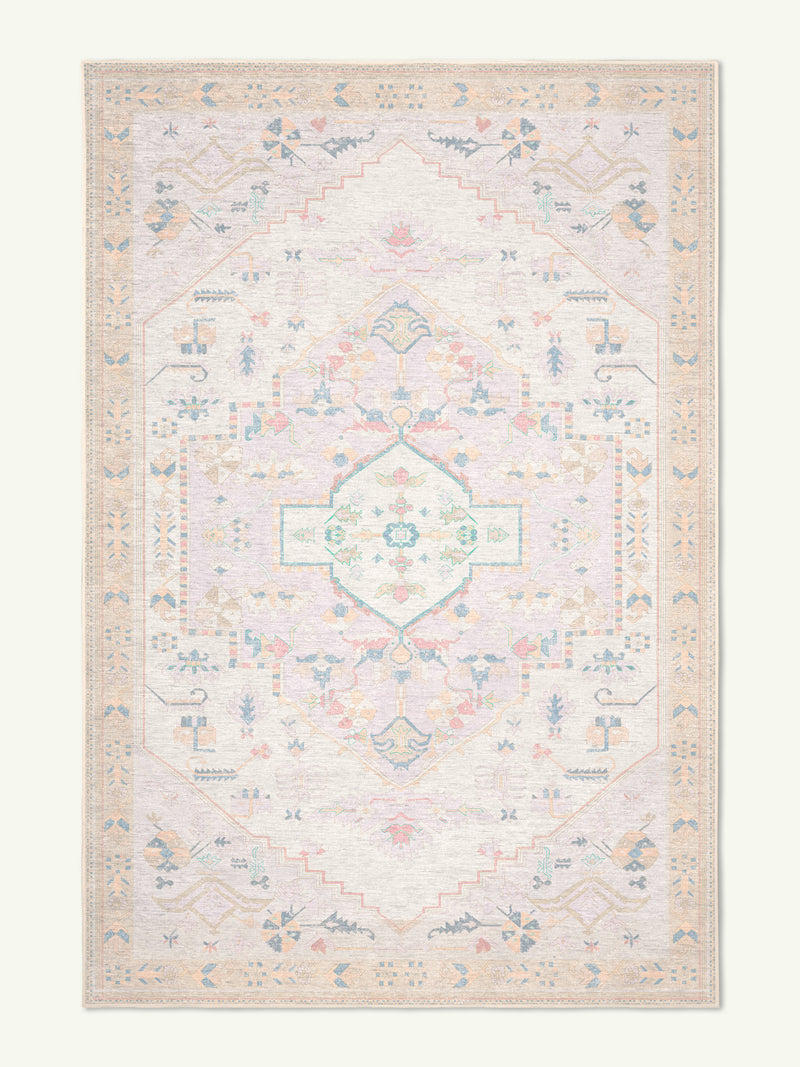 Washed Blue Chenille Rug