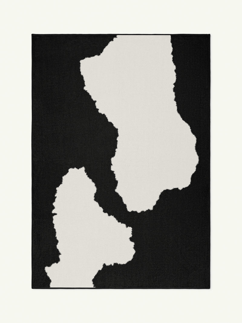 Hello Black Cotton Feel Rug