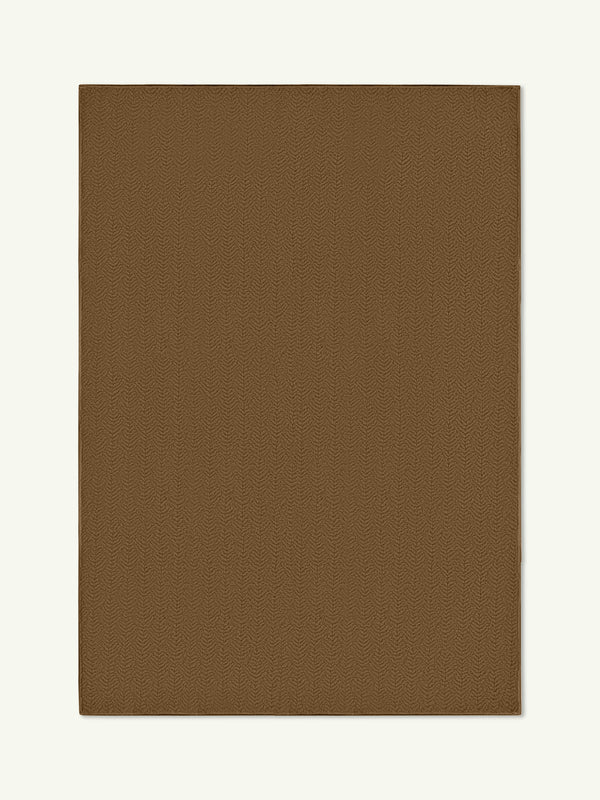 Peace dark tan vegan shearling rug
