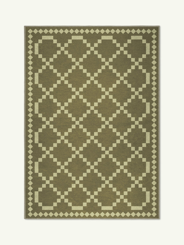 Quiet bone chenille rug