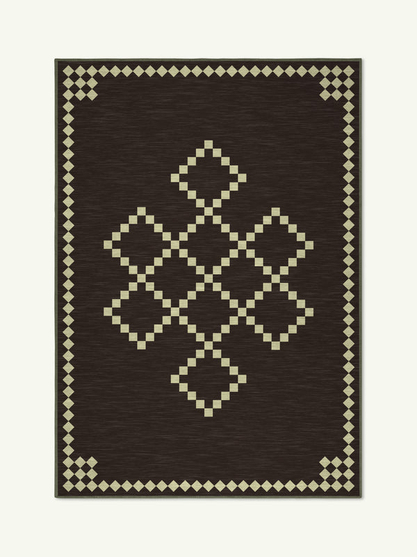 Centre charcoal chenille rug