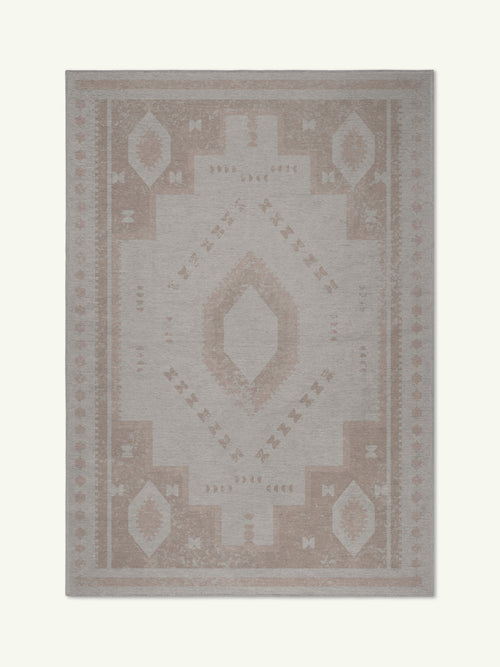 Obscured  beige chenille rug