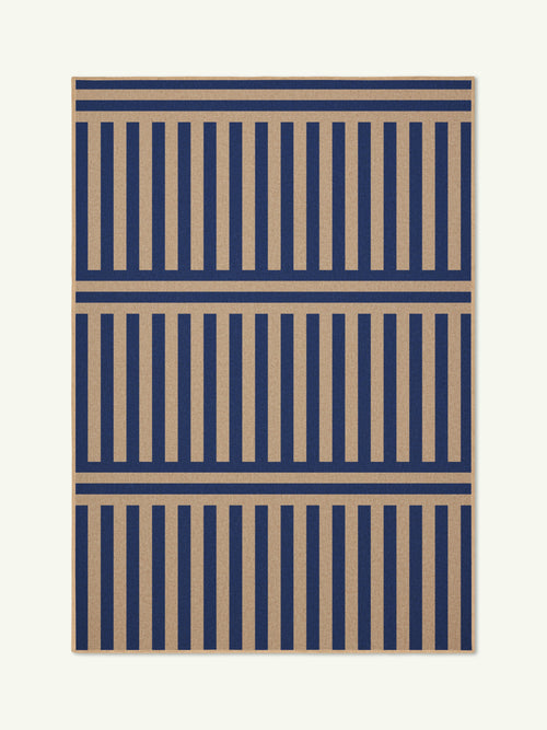 Plinth royal blue new jute rug