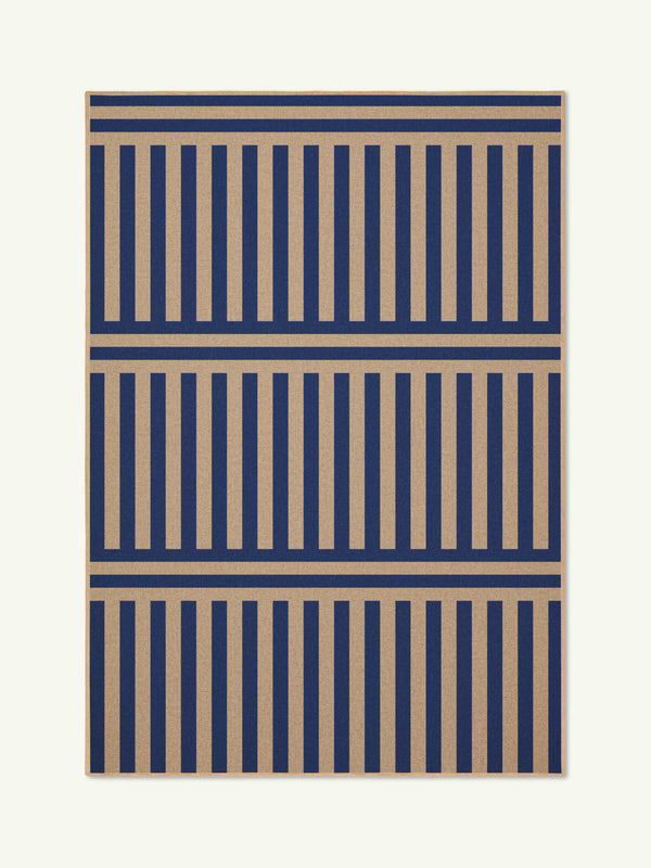 Plinth royal blue new jute rug