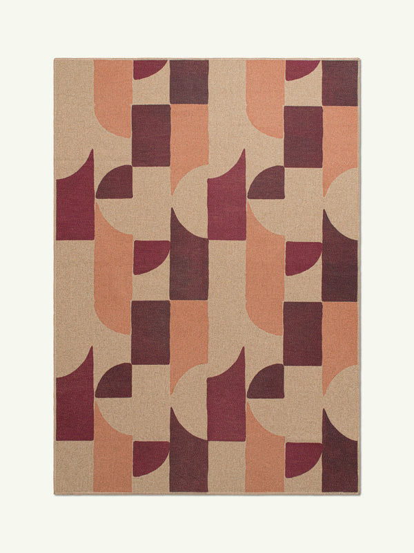 Arch burgundy new jute rug