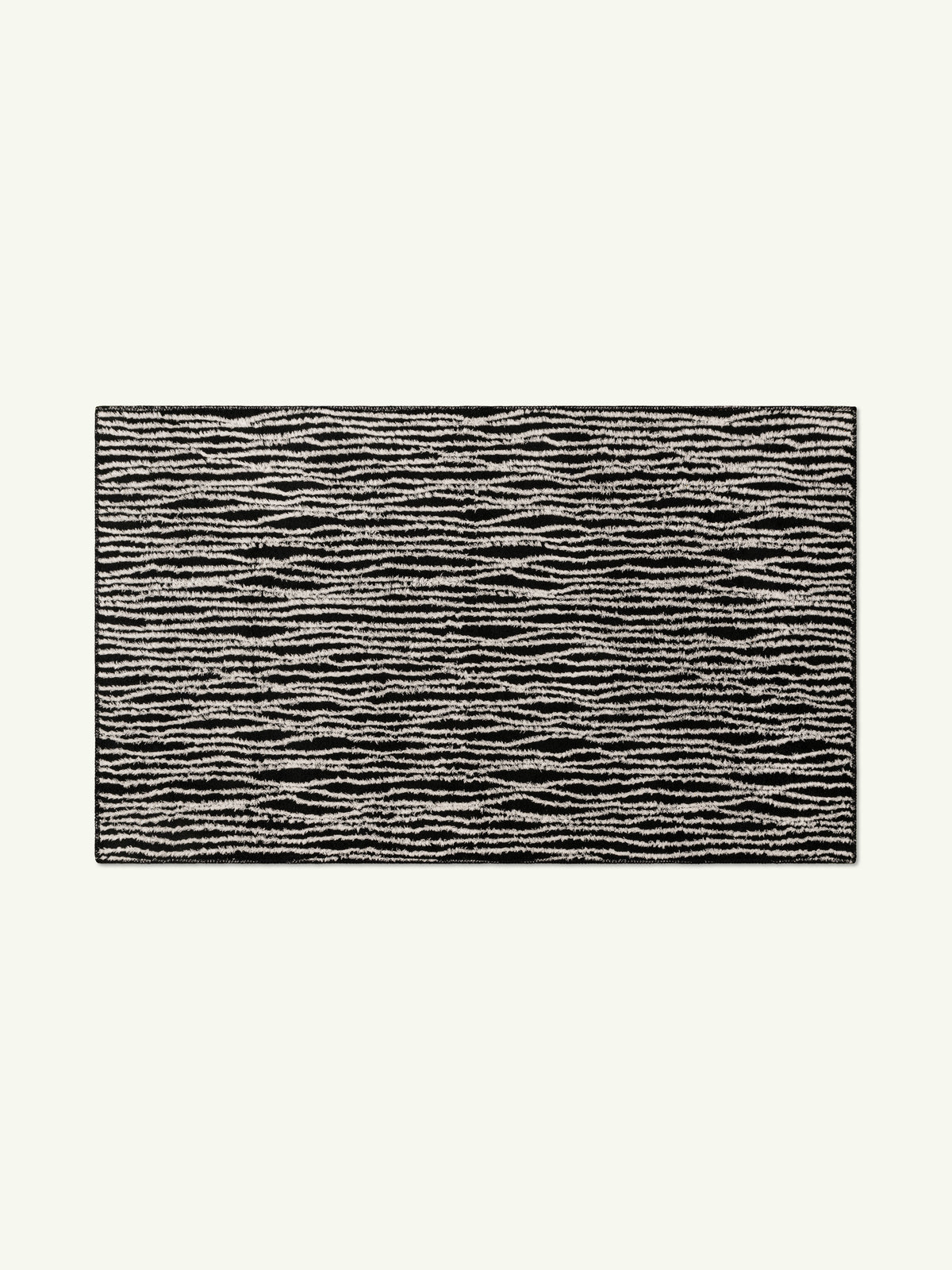 Atlas Black Cotton Feel Rug