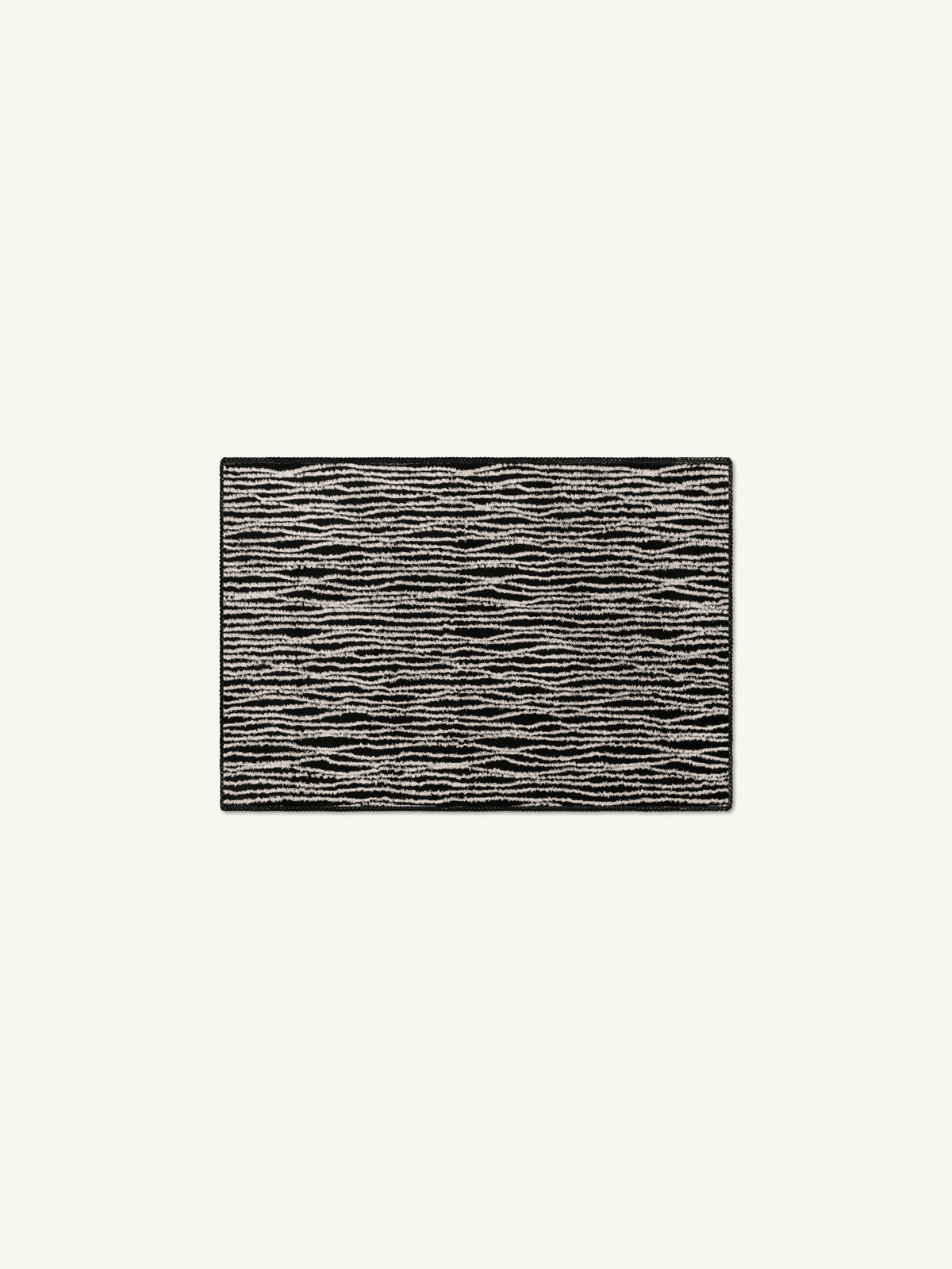 Atlas Black Cotton Feel Rug