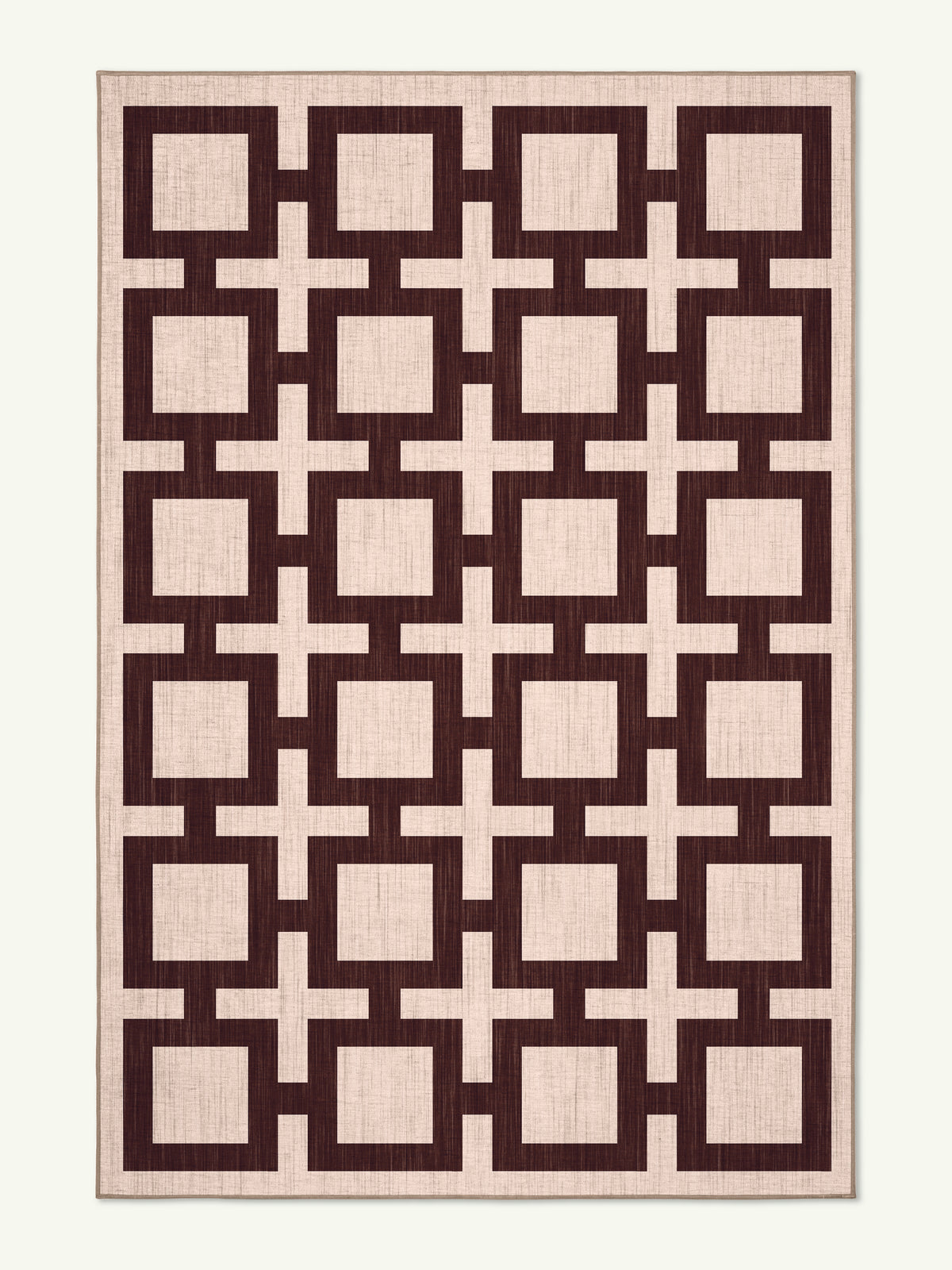 Block Brown Chenille Rug