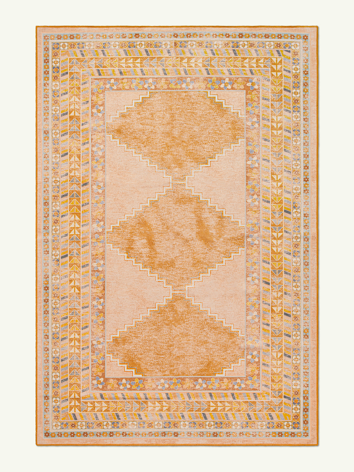 Diamond Mustard Chenille Rug