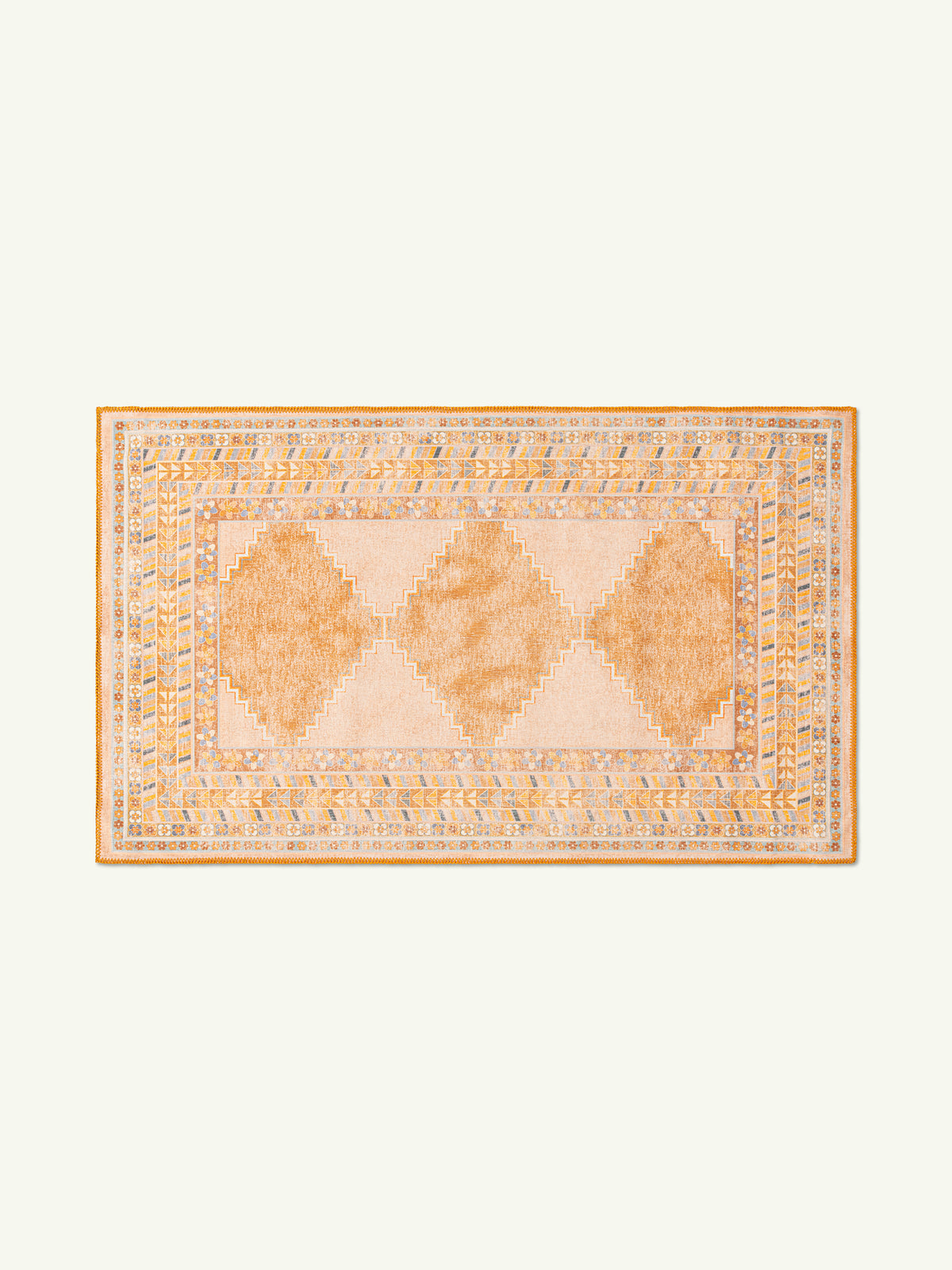 Diamond Mustard Chenille Rug