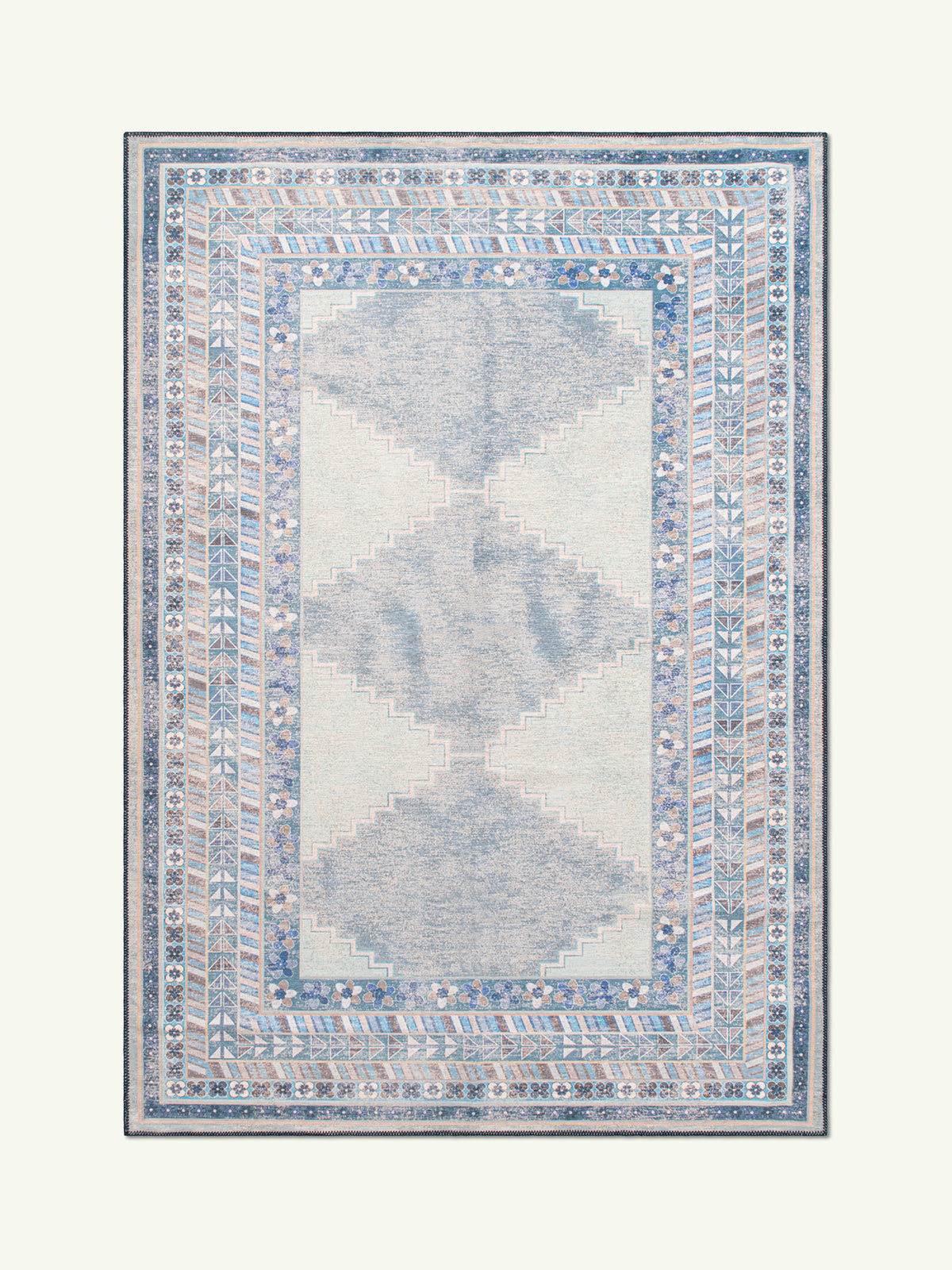 Diamond Pale Blue Chenille Rug