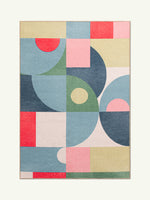 Plates Light Blue Chenille Rug