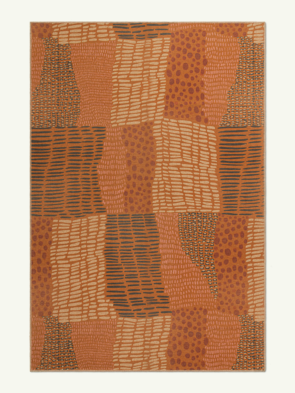 Quilt Orange New Jute Rug