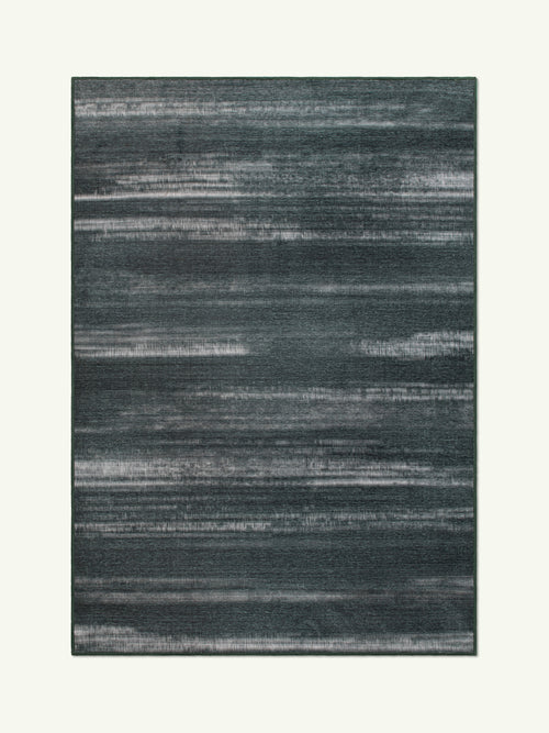 Shake black chenille rug