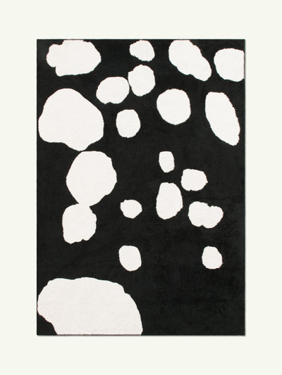 Stones black cotton feel rug